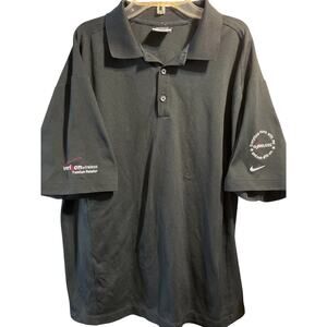 Nike Golf Dri Fit Verizon Men’s XL Black SS 1/4 Button Polyester Polo Shirt